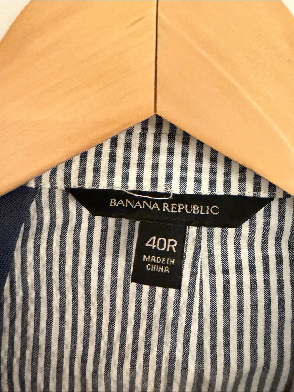 Banana Republic Slim Fit Seersucker Blazer 40R Blue Cotton Sport Coat